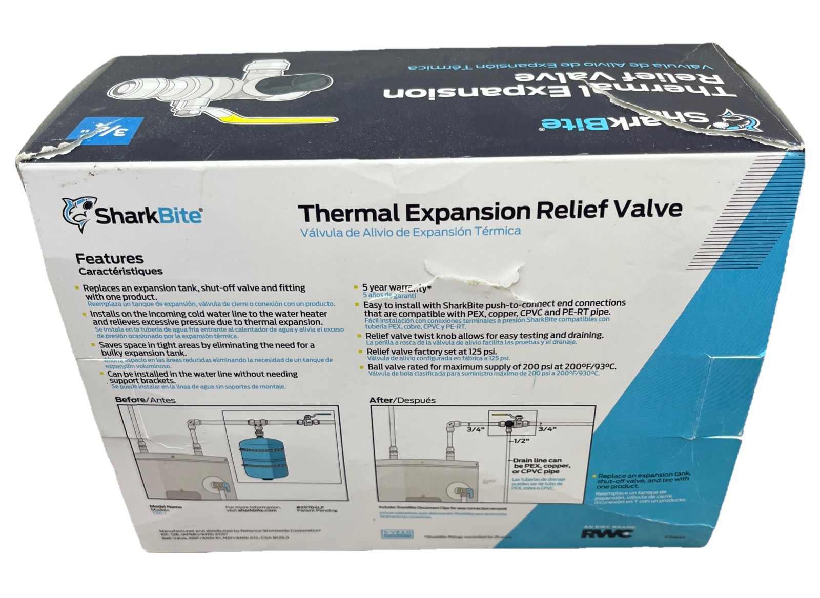 SharkBite ¾” Thermal Expansion Relief Valve. Expansion Tank Replacement. {105}.