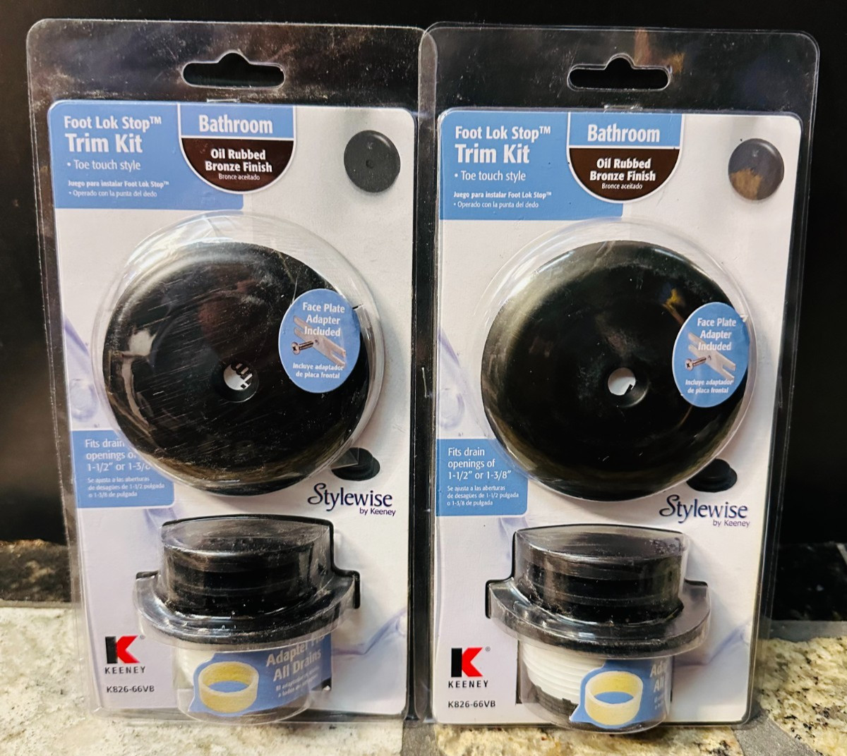 Keeney 1-3/8-in or 1-1/2-in Oil Rubbed Bronze Foot Lock Bathtub Trim Kit -2 Pack