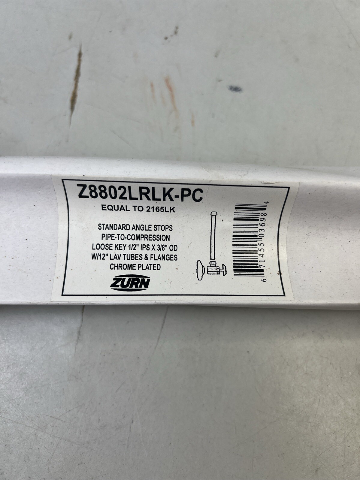 ZURN Z8802LRLK-PC 2165LK Lavatory Angle Supply Stop 1/2″ IPS x 3/8″ OD 1″ LAV CH
