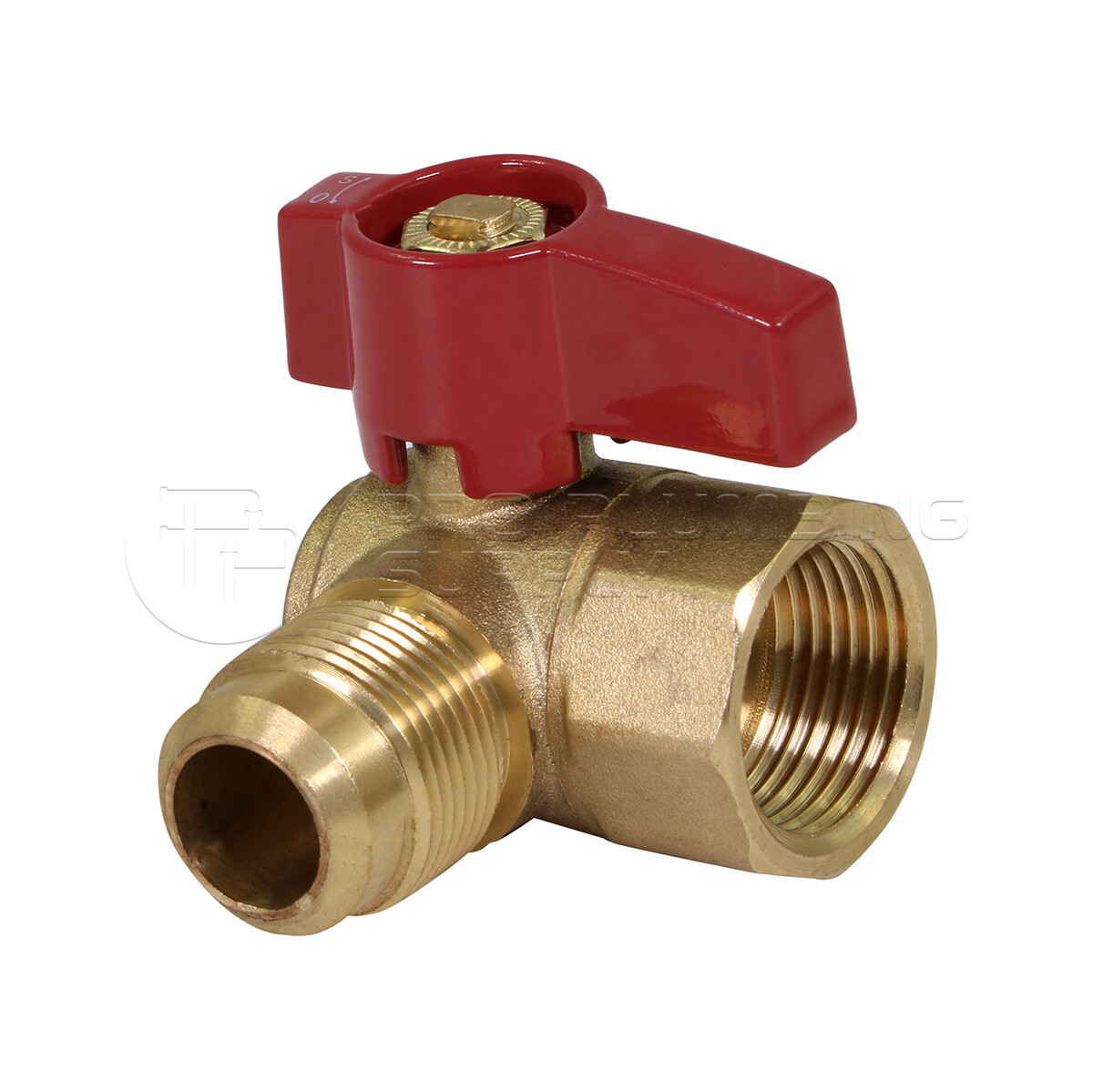 5/8 in x 3/4 in Flare Angle Gas Ball Brass Valve FIP Connections Natural Gas