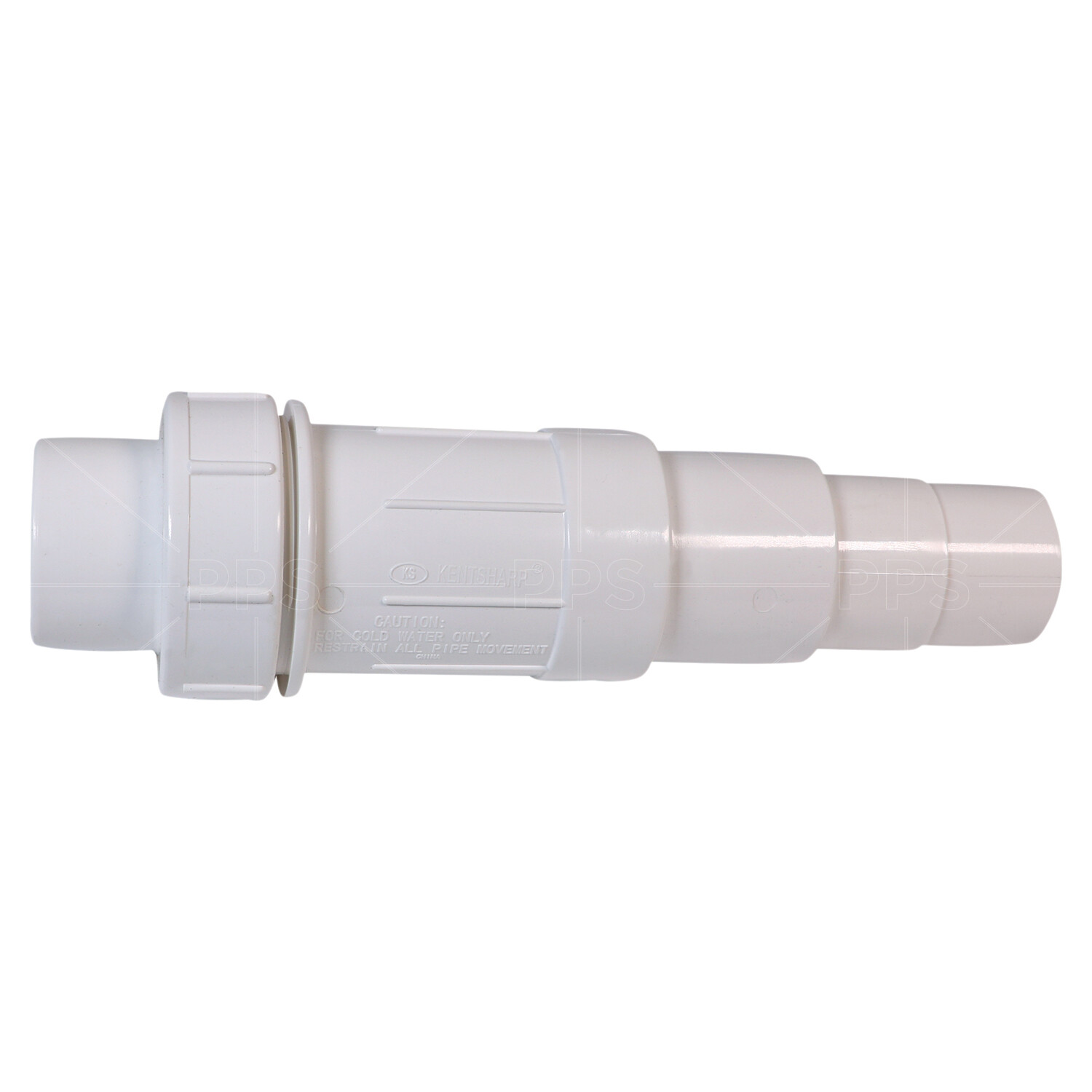 Heavy Duty PVC White Plastic Repair Coupling Expandable Pipe Fitting 1/2 in-4in
