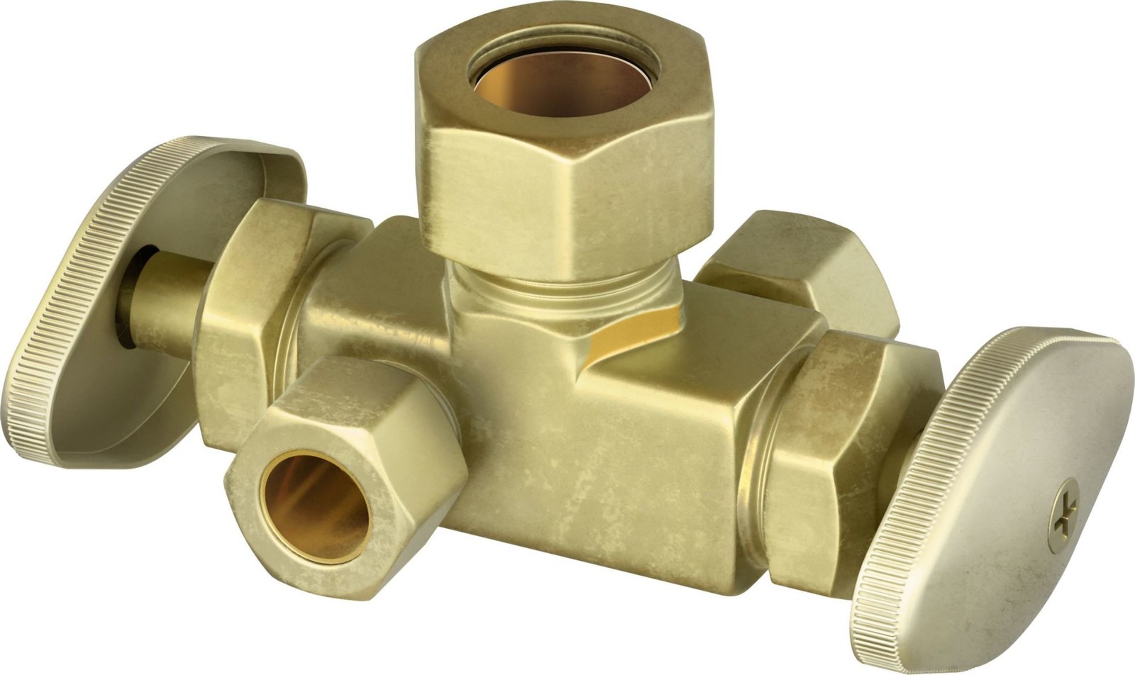 PROFLO PFXDC322R 5/8″ x 3/8″ x 3/8″ Multi Turn Dual Handle Angle – Brass