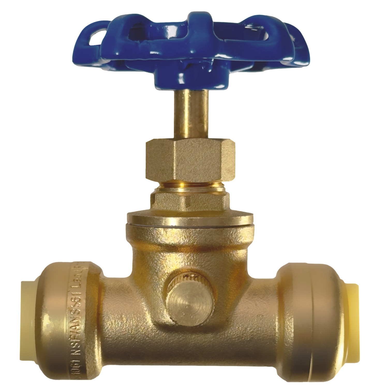 1 Piece XFITTING 1/2″ Push Fit Stop Valve with Drain and Vent, 2-5-1=1