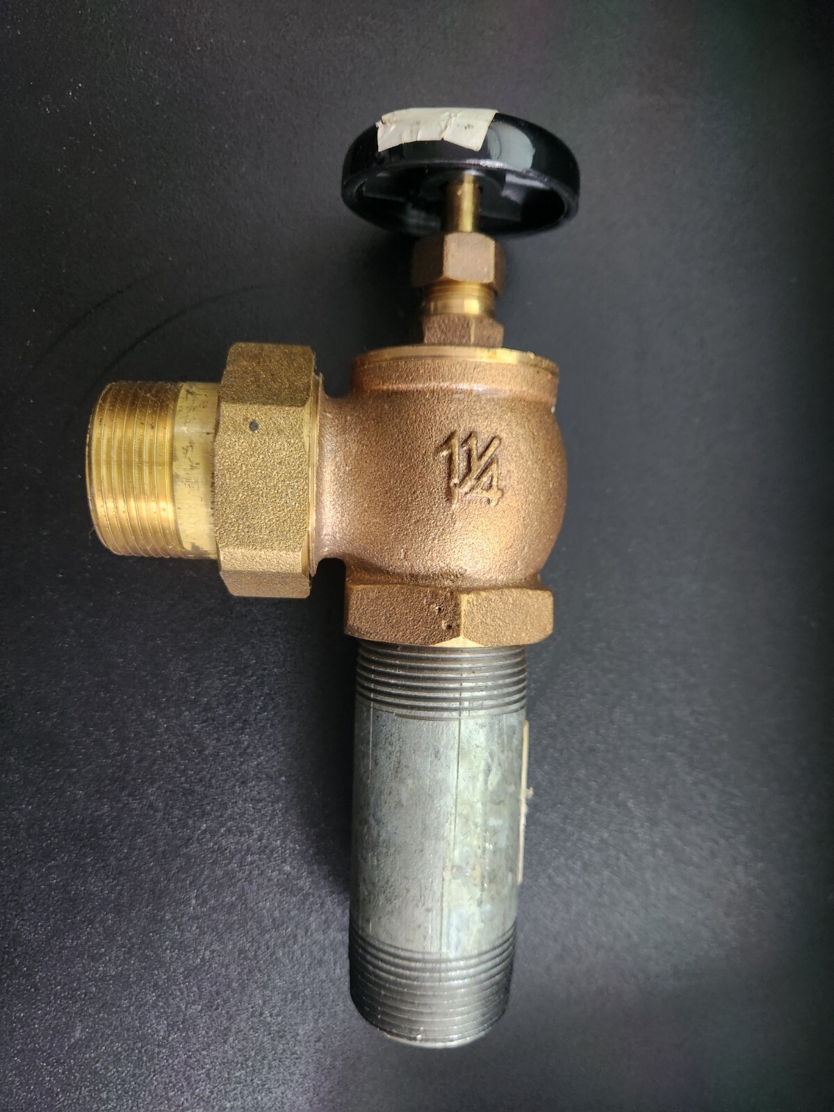 1 1/4″ Brass Steam or Water Angle Radiator Valve