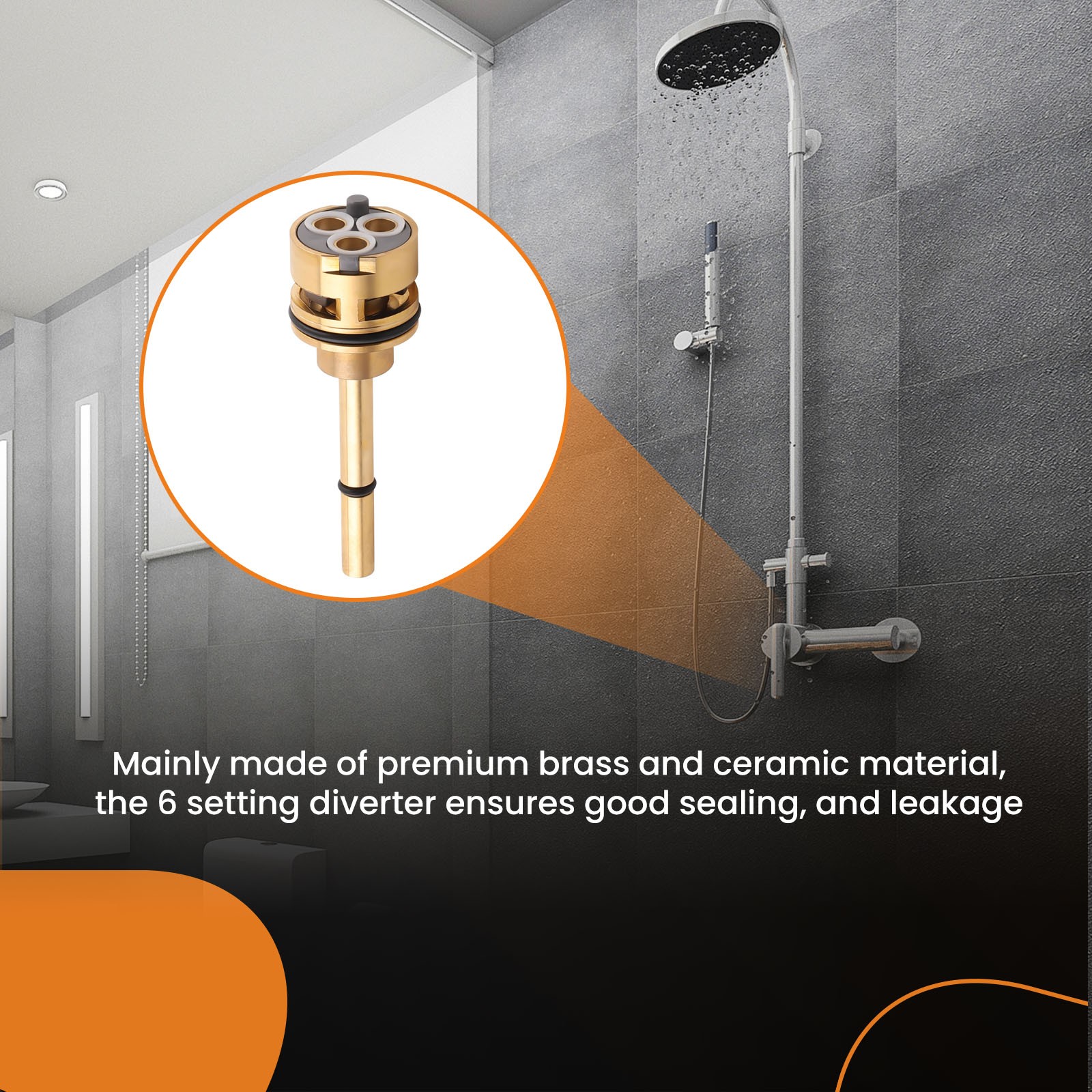 6 Setting Diverter Cartridge for Delta Faucet RP51919 R11000 R22000 Valve Brass