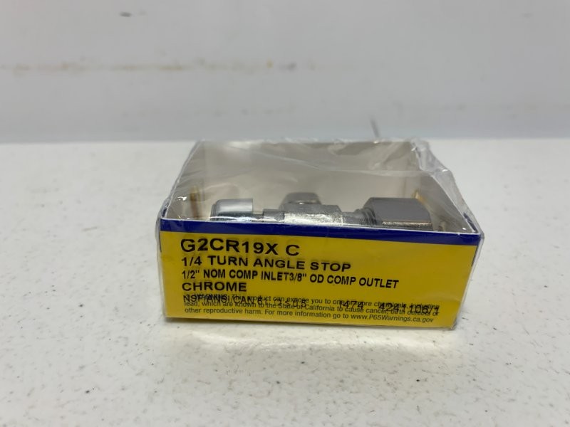 Brasscraft G2CR19X C Angle Stop 1/2″ x 3/8″ 125 PSI Chrome