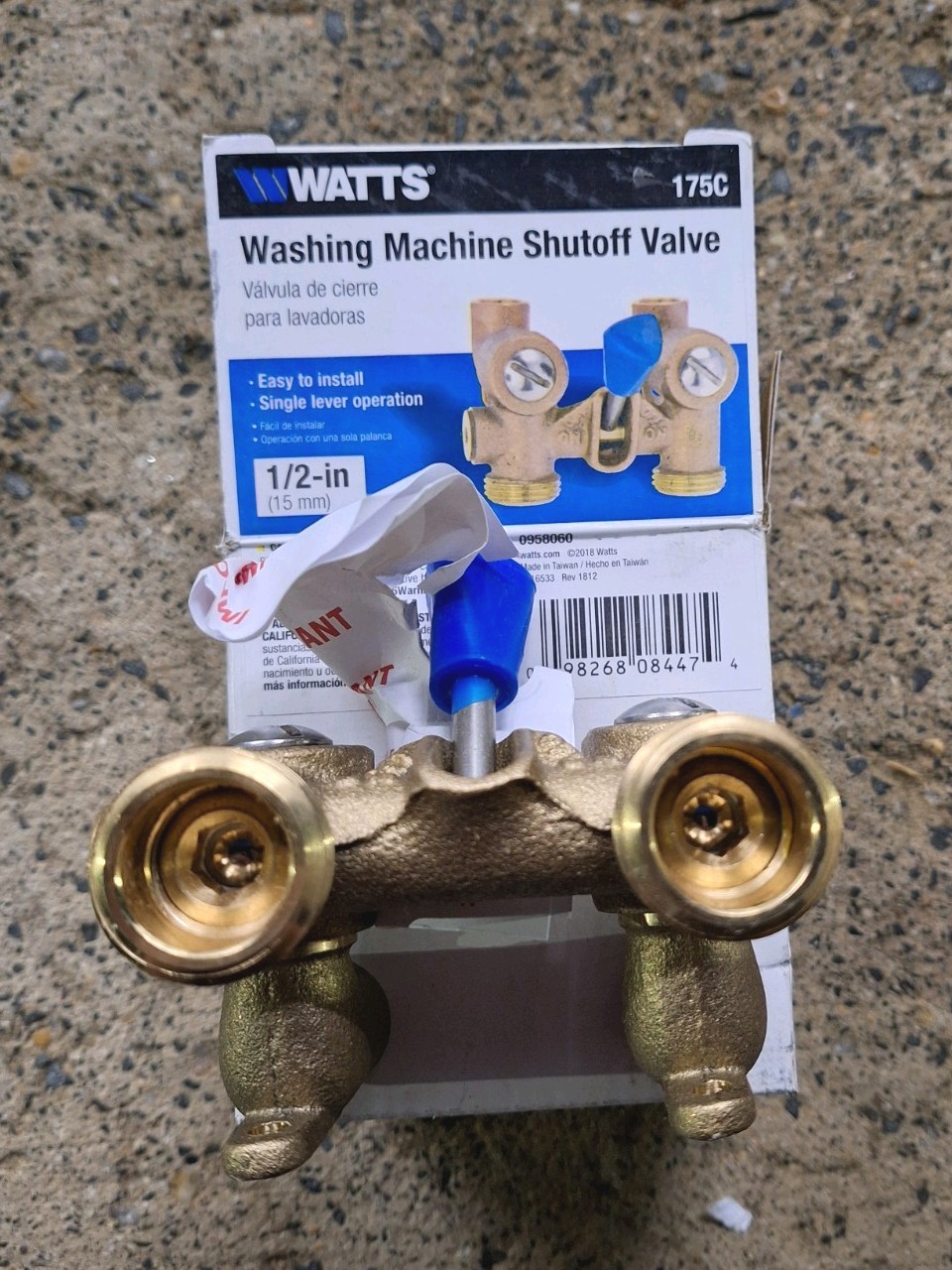 Watts 1/2 in. Bronze Sweat x MHT Washing Machine Shutoff Valve (New, Open box)