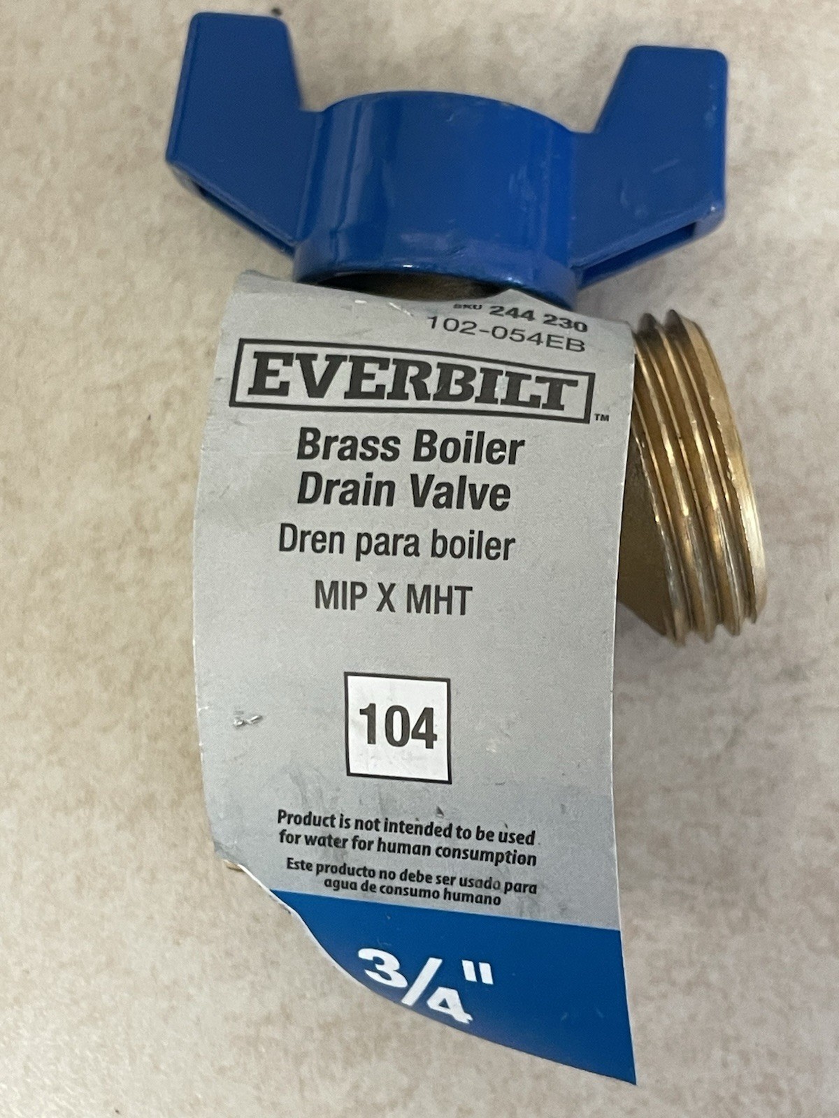 14 Pack EVERBILT 102-054EB 3/4” Brass Boiler Drain Valve MIP X MHT