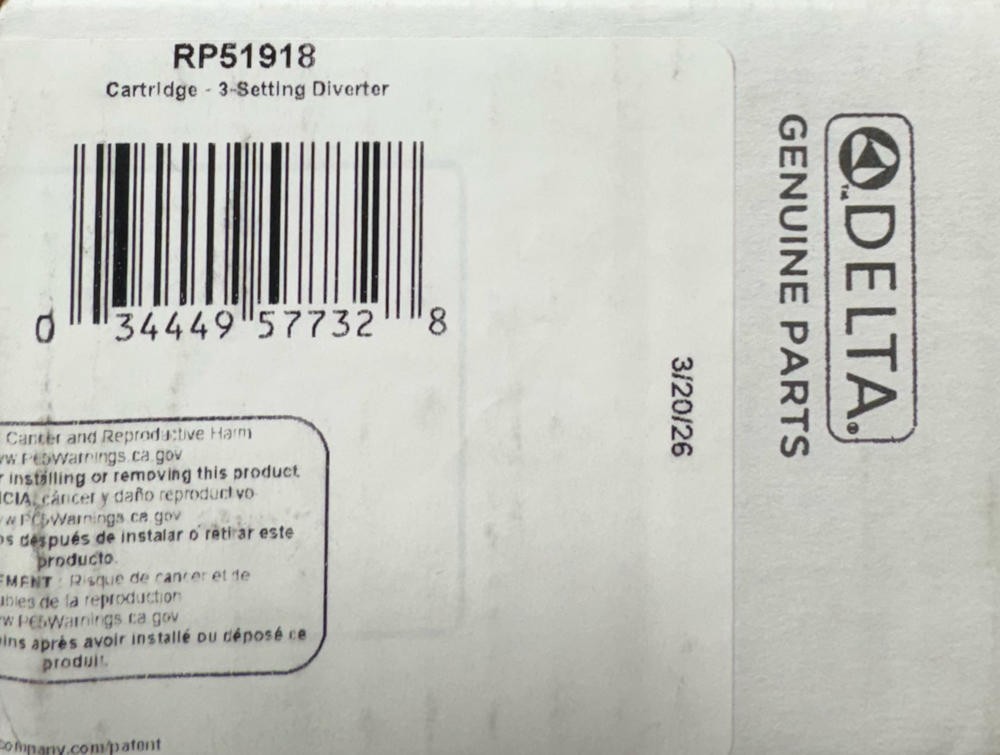 Delta RP51918 3 Setting Diverter Cartridge *NEW*