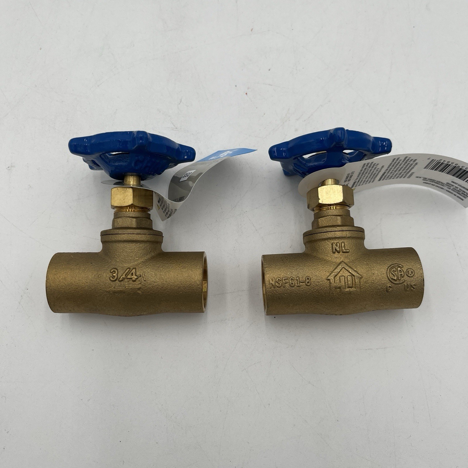 BRAND NEW!! 2 Pack Everbilt 3/4 in. Brass Sweat x Sweat Stop Valve – 230-4-34-EB