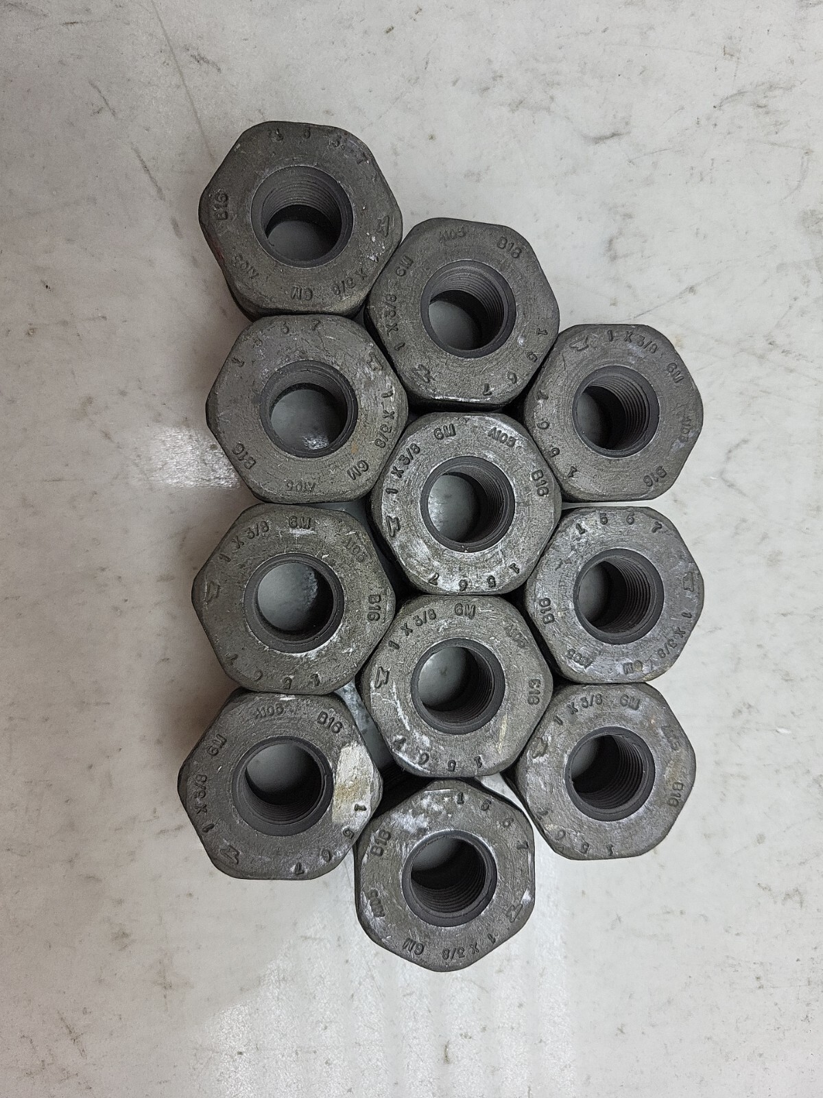 11 Pack 1″ x 3/8″ Forged Steel Hex Bushing Class 3000 Male Npt x Female Npt