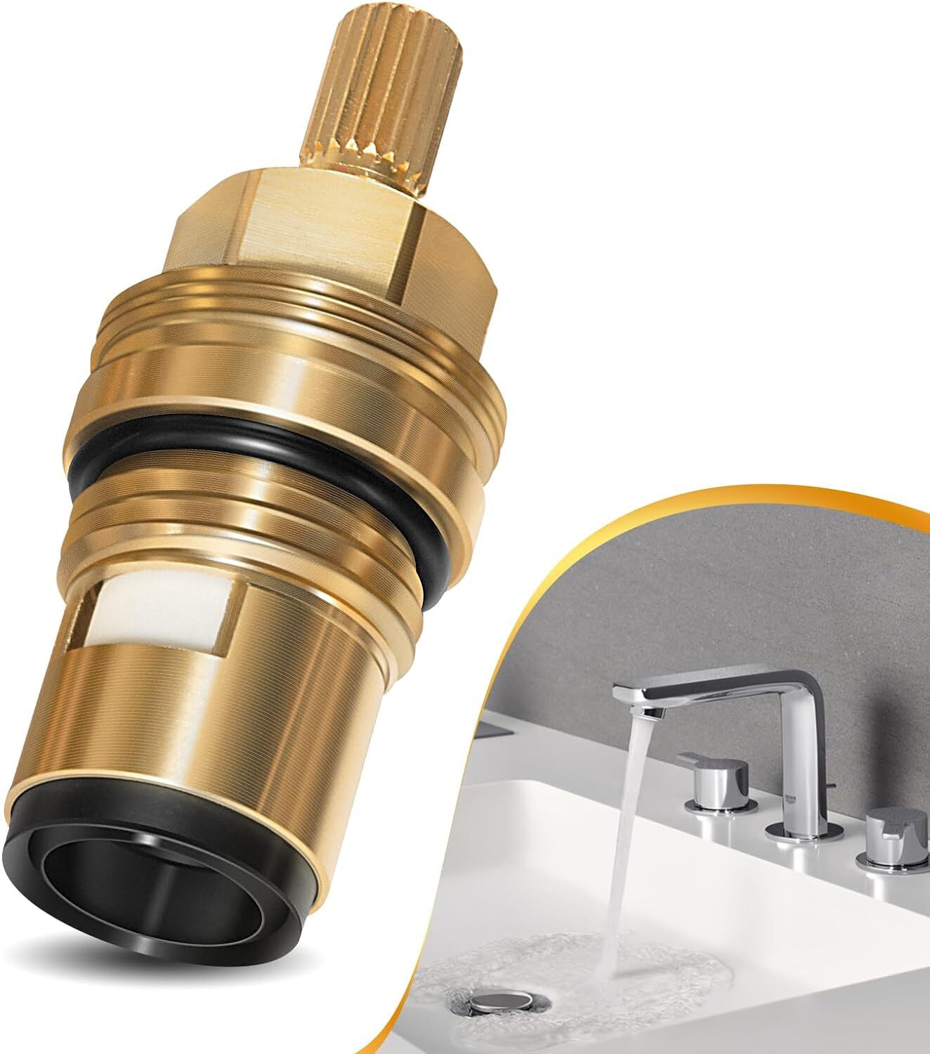 45882000 Cartridge Replacement for Grohe Ceramic 1/2″-1/4 Turn,90 Degrees