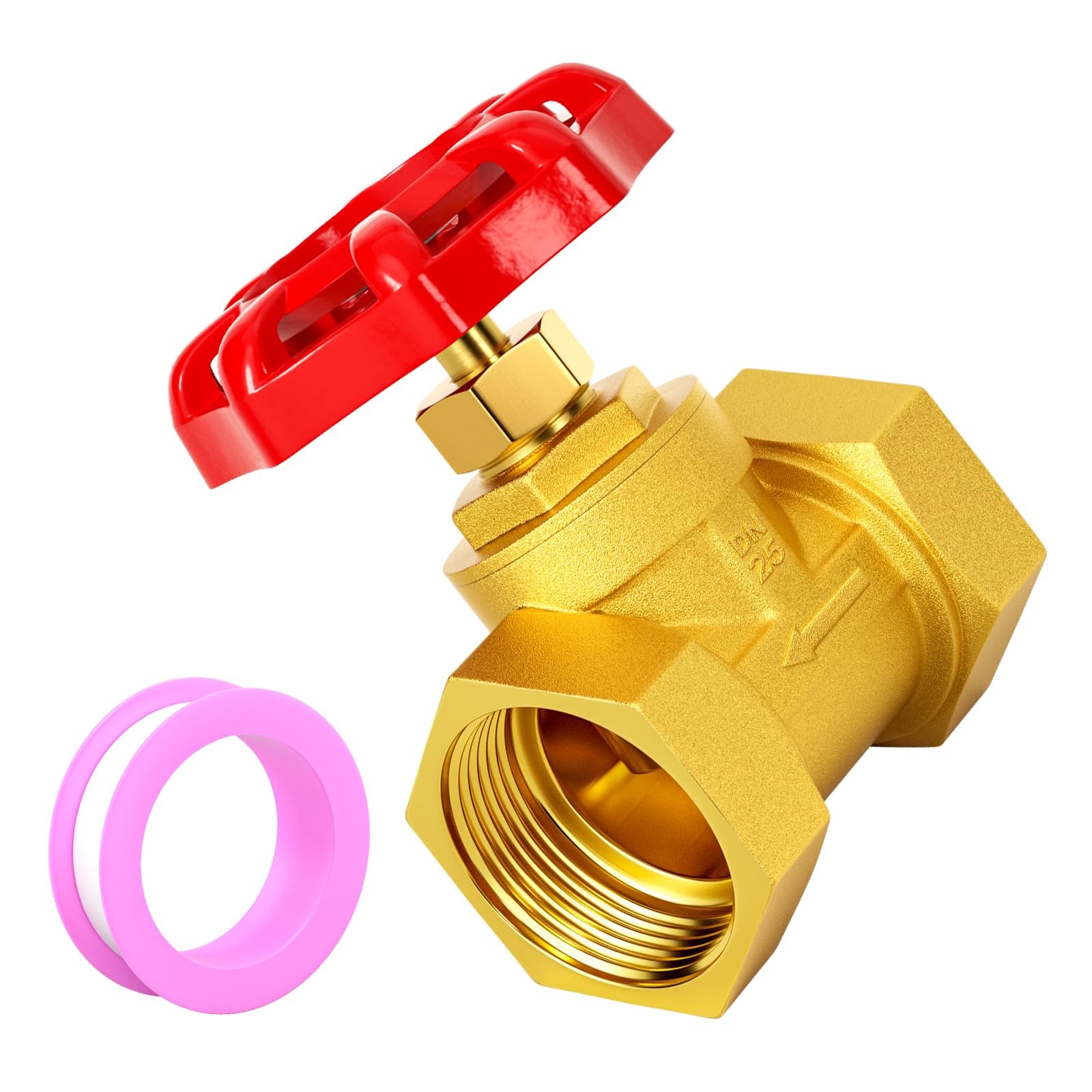 GAGIRA 1″ Female Thread Brass Industrial Globe Valves, DN25 Heavy Duty Globe …
