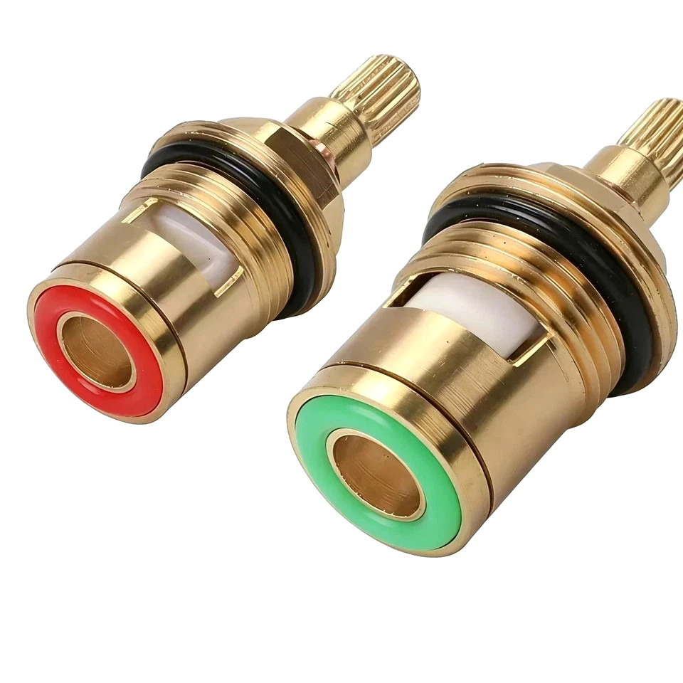 Brass Ceramic Stem Disc Cartridge Faucet Valve Replacement Quarter Turn 1/2″ for
