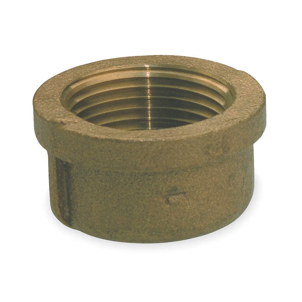 APPROVED VENDOR 1VFG6 Round Cap, Red Brass, 1/2 in,Female NPT 1VFG6