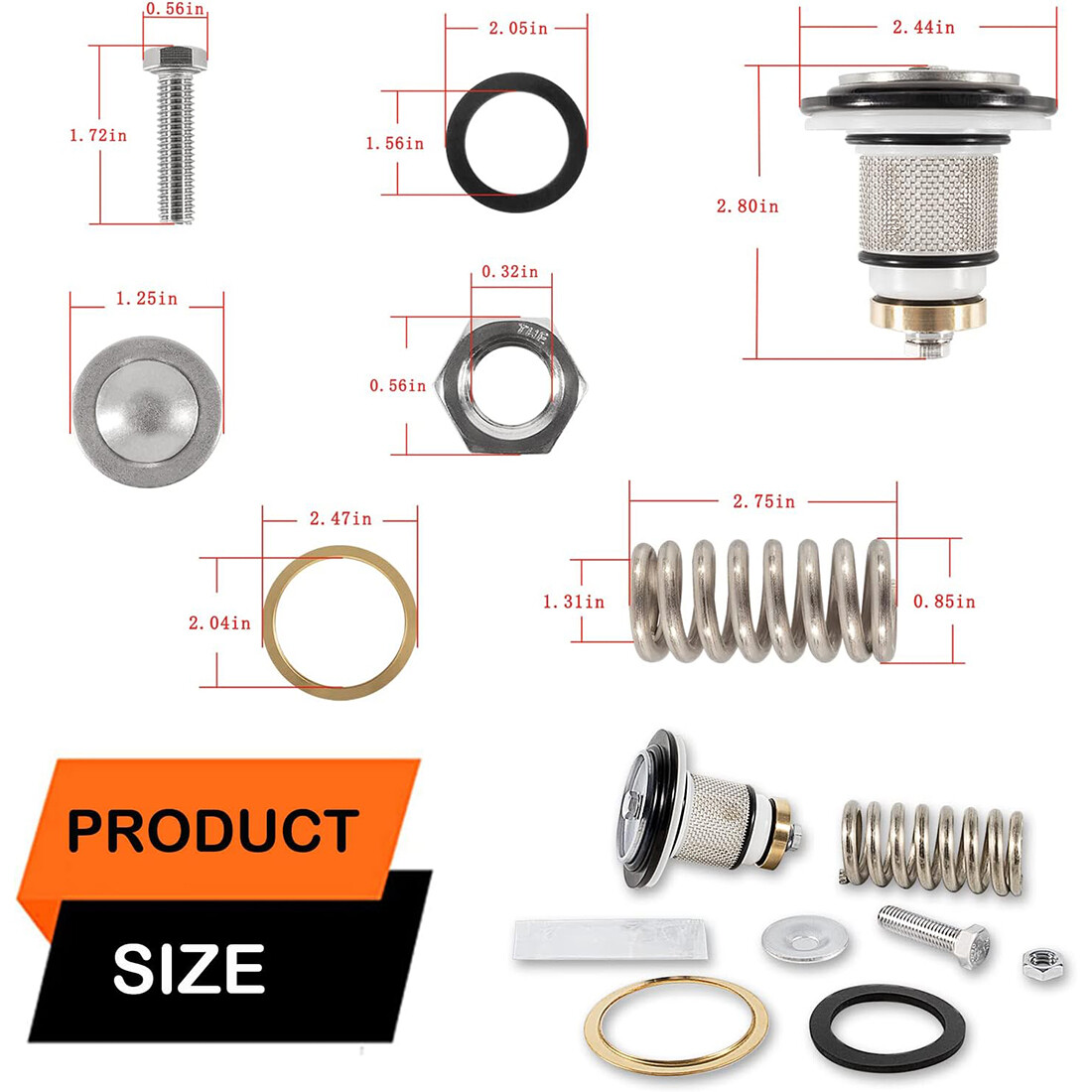 RK114-NR3XL 1-1/4” Pressure Reducing Valve Repair Set Fit for Model NR3 & NR3XL