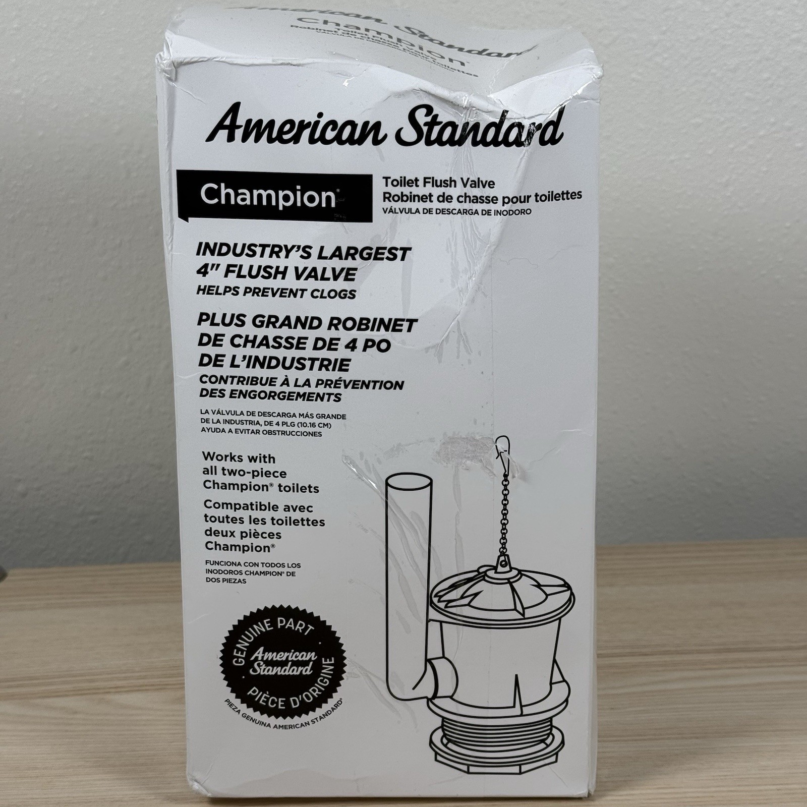 American Standard Champion 4″ Toilet Flush Valve Kit 1.28/1.6 GPF Flapper