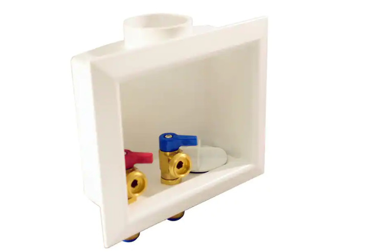 Tectite 1/2in Brass Push-to-Connect x 3/4in MHT Washing Machine Outlet Box