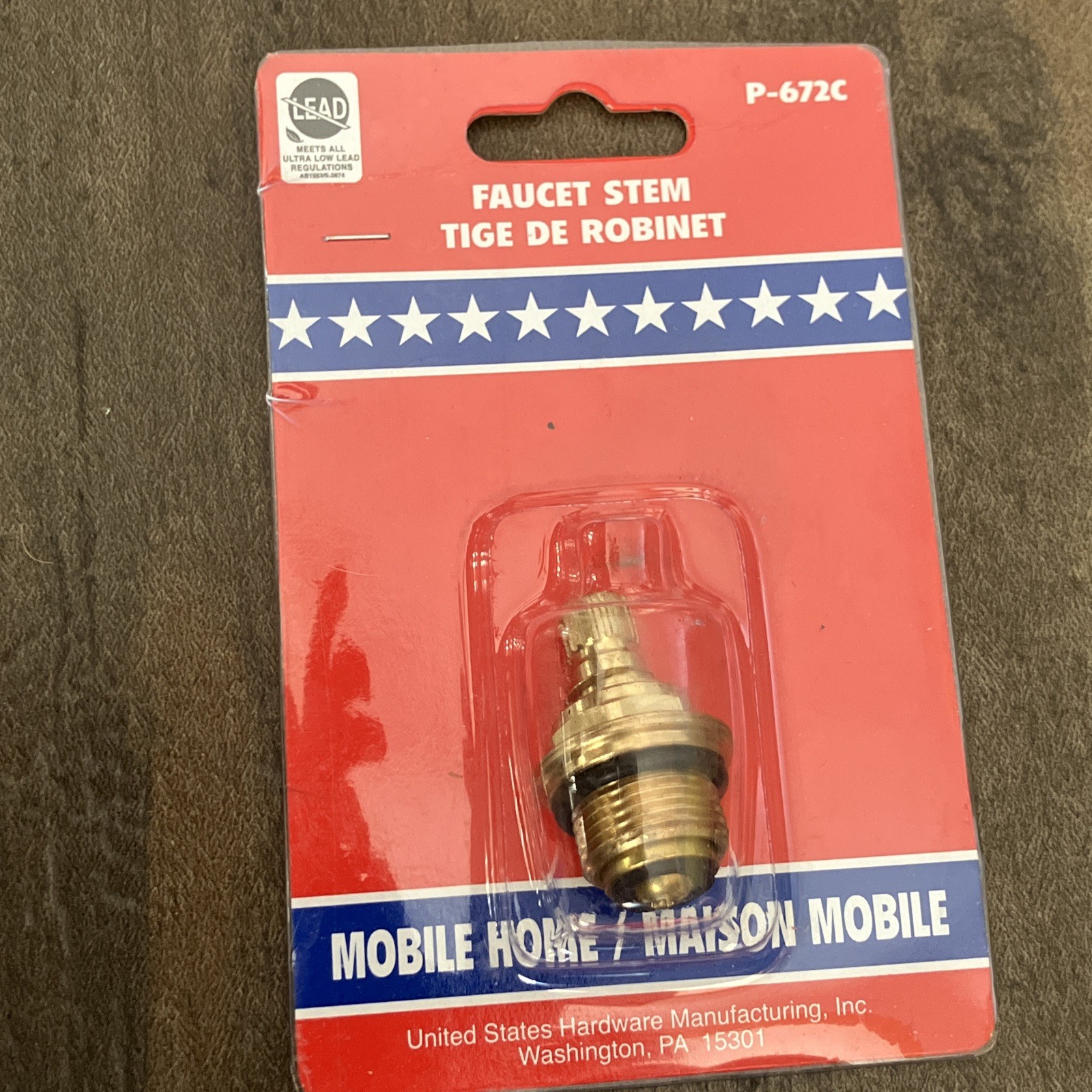 United States Hardware Cold Right Hand Bath Stem P-672C Brass