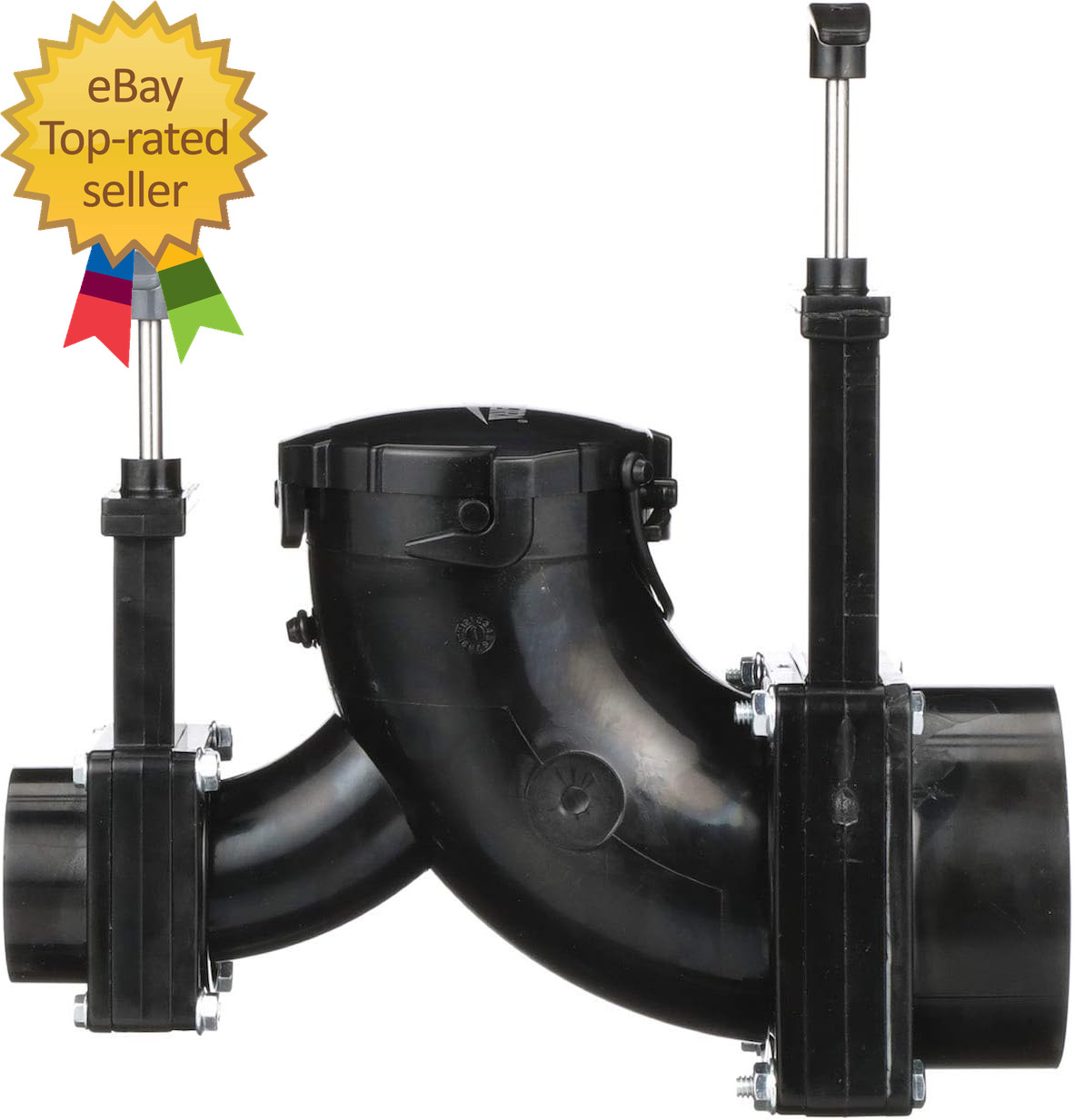 Ell Double Rotating Valve Mess-Free Waste Valve for Rv’S Campers Trailers 3″