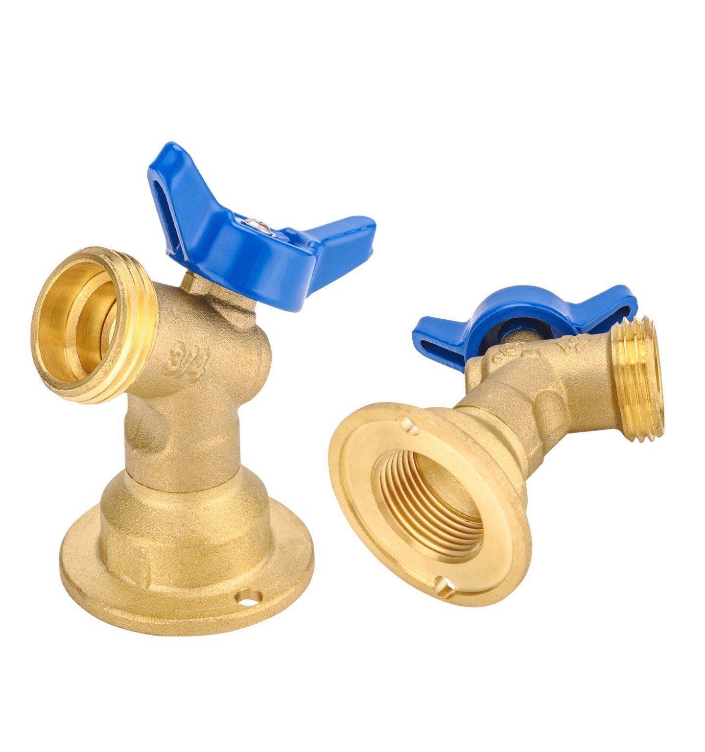 2 PCS EFIELD 1/4Turn Valve/Sillcock Bibb &Flange 1/2″ Female NPT Inlet x3/4″ MHT