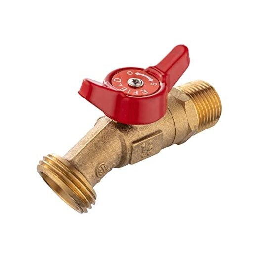 1/4-Turn Brass Sillcock Hose Bibb Valve 1/2″ Male NPT 1/2″×3/4″ (Pack of 1)
