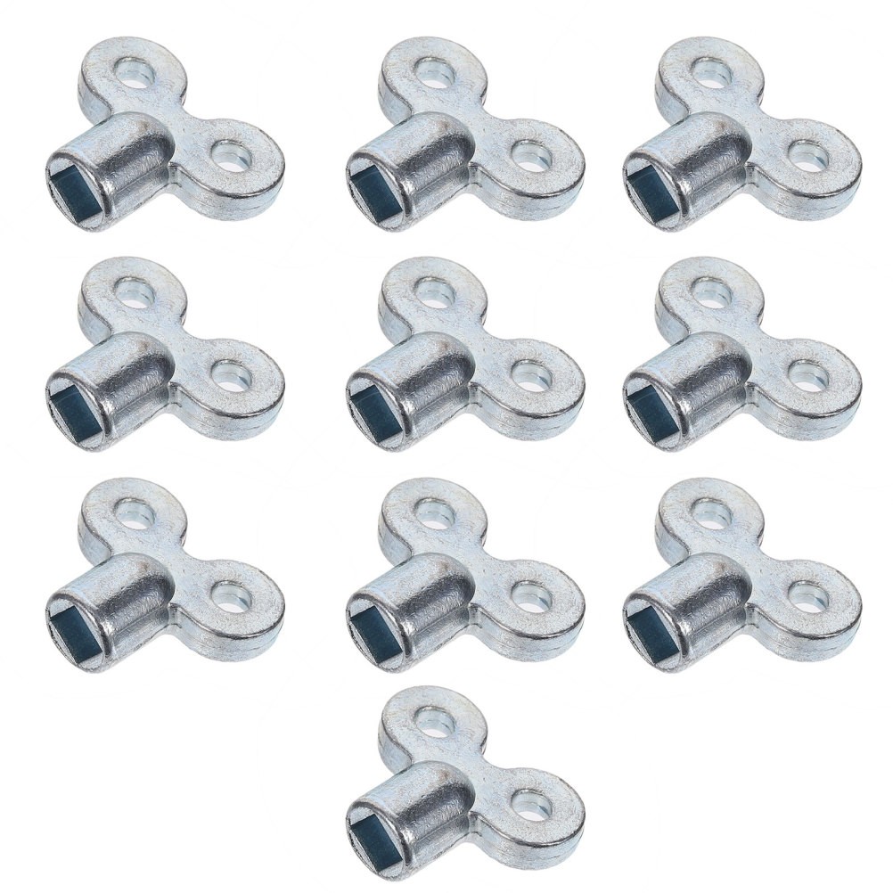 10Pcs Silver Radiator Bleed Wrenches Zinc Alloy Plumbing Vent Keys Home Use