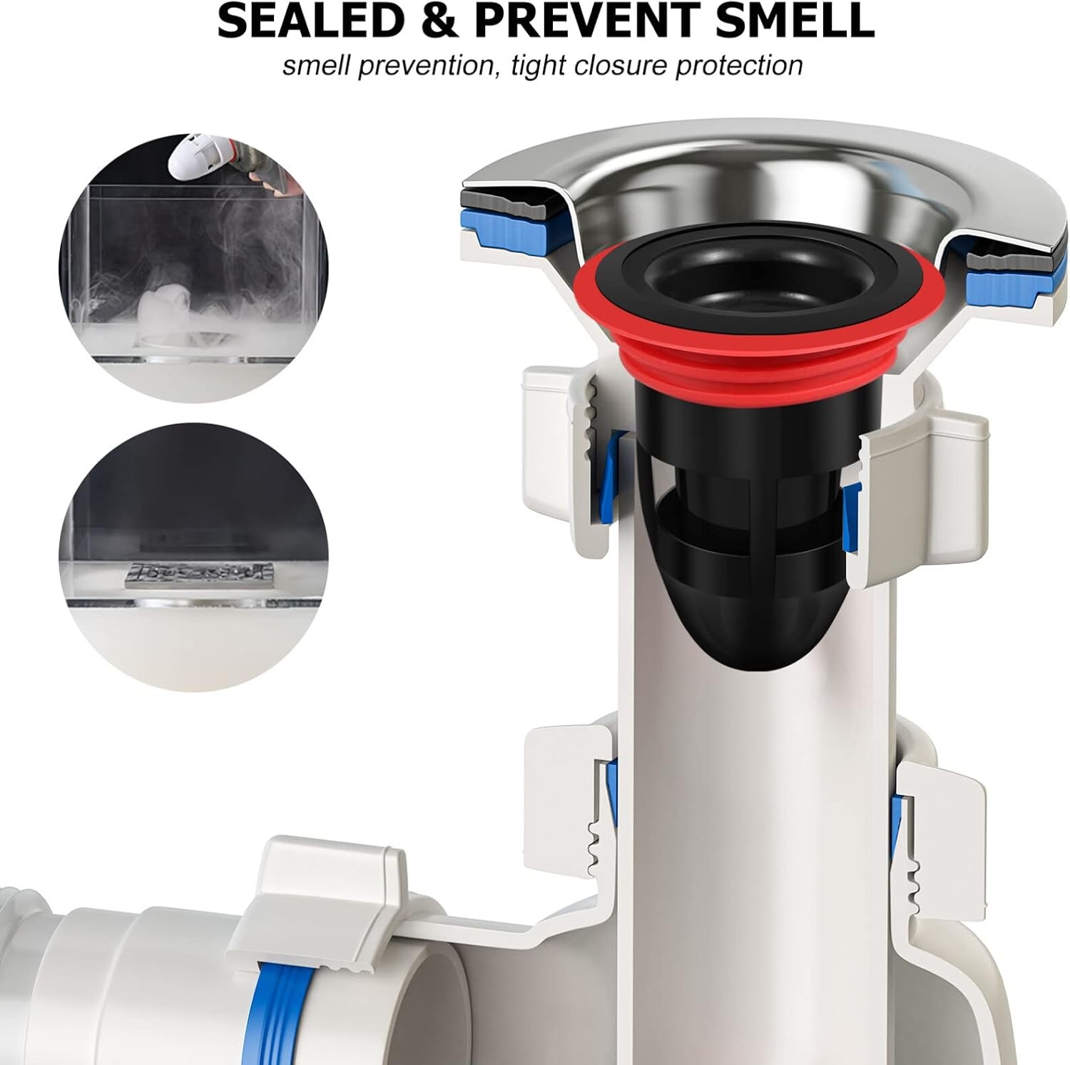 2pcs Shower Floor Drain Backflow Preventer, Waste Water Drainer Valve Sewer Core