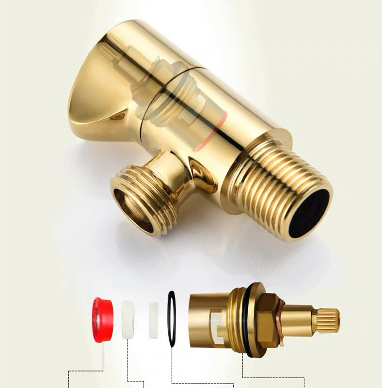 Modern Brass Angle Stop Valve Shut Off Quarter Turn Water Sink Bathroom Toilet