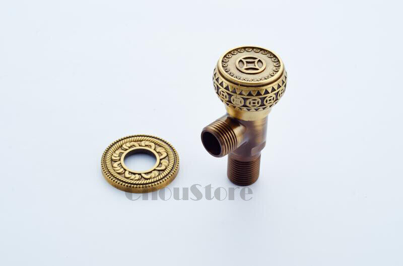 Solid Antique Round Triangle Faucet Valve Bathroom Water Stop Check Valves NEW