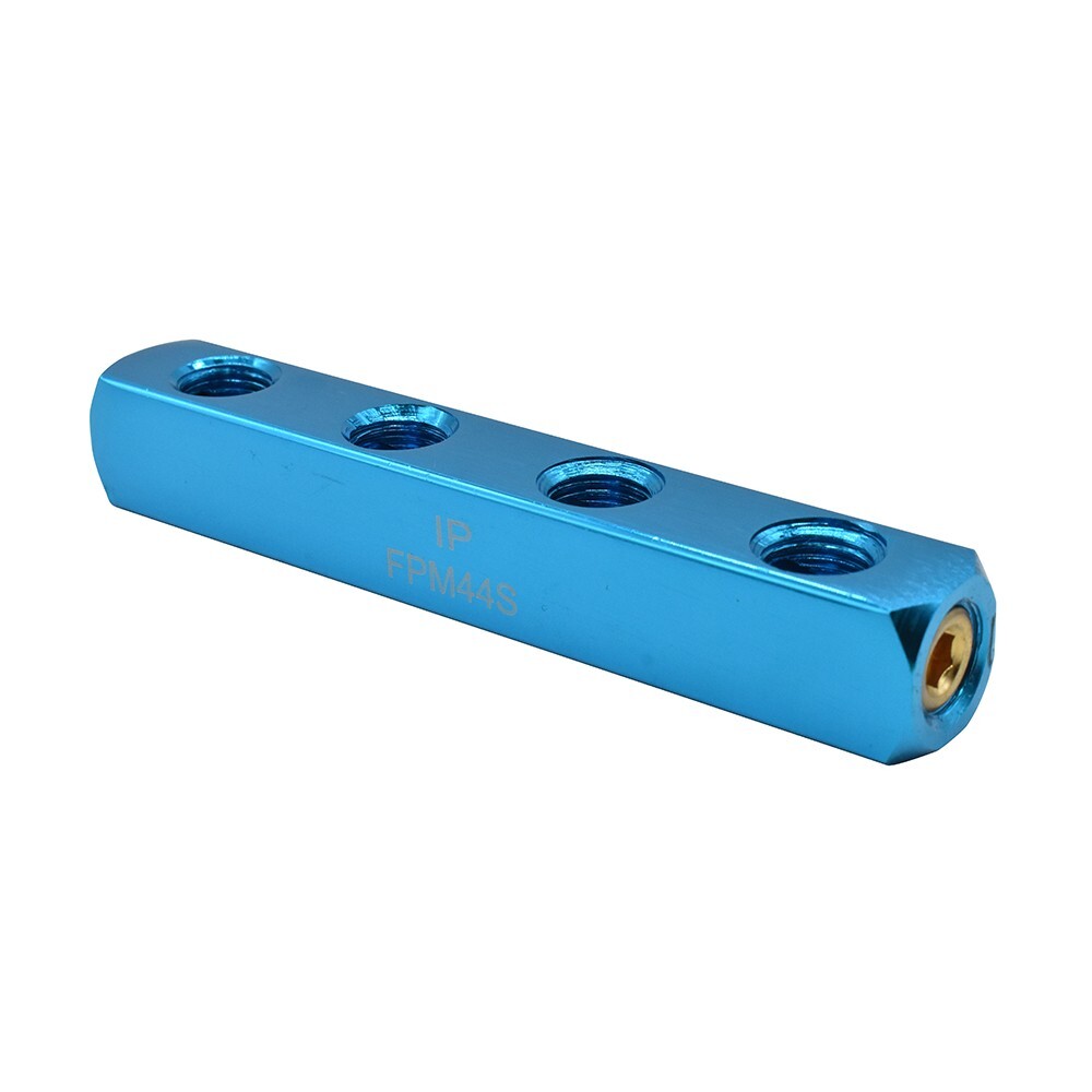 Aluminum Rectangle Pencil Manifold 4 Way Outlet 1/4″ NPT Female FPM44S