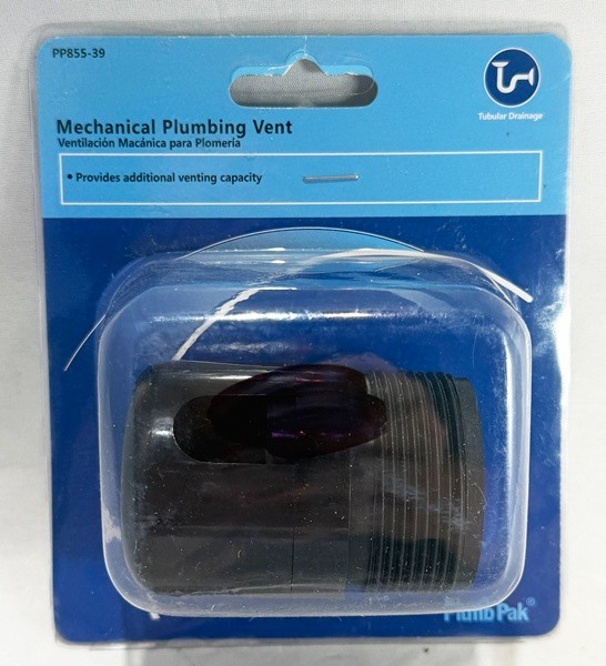 Plumb Pak PP855-39 Black Plastic Long Lasting Threaded Vent Connector 1-1/2 in.