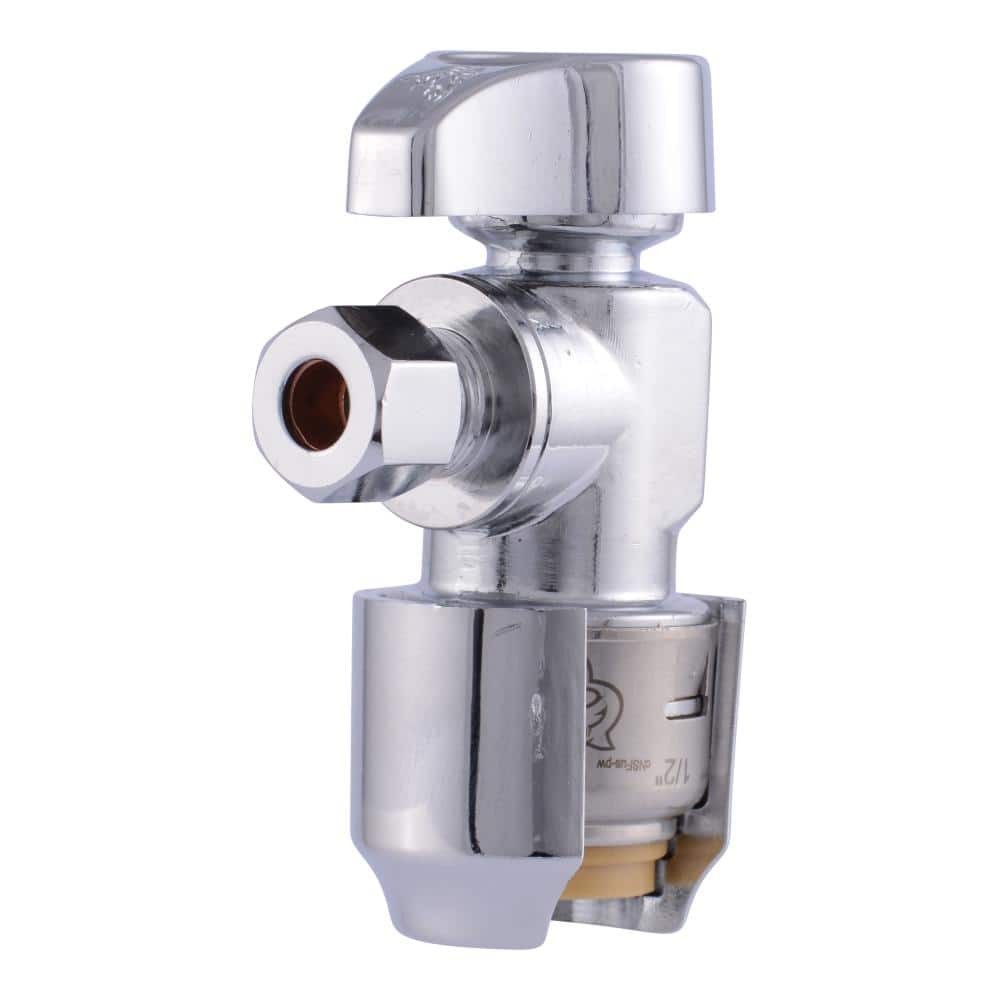 SharkBite Max 1/2 in. Push-to-Connect x 1/4 in. O.D. Brass Angle Stop Valve