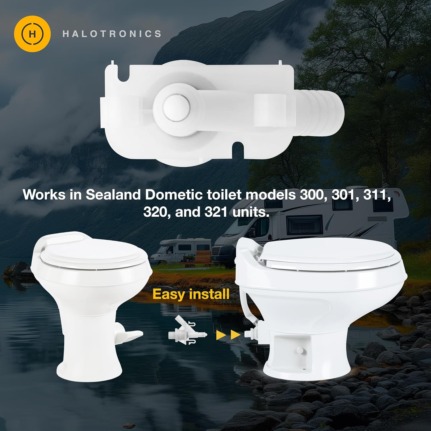 RV Toilet Water Valve Kit for Dometic Sealand 300 310 320 Pedal Flush