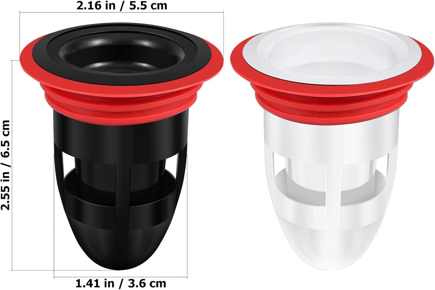 2pcs Shower Floor Drain Backflow Preventer, Waste Water Drainer Valve Sewer Core