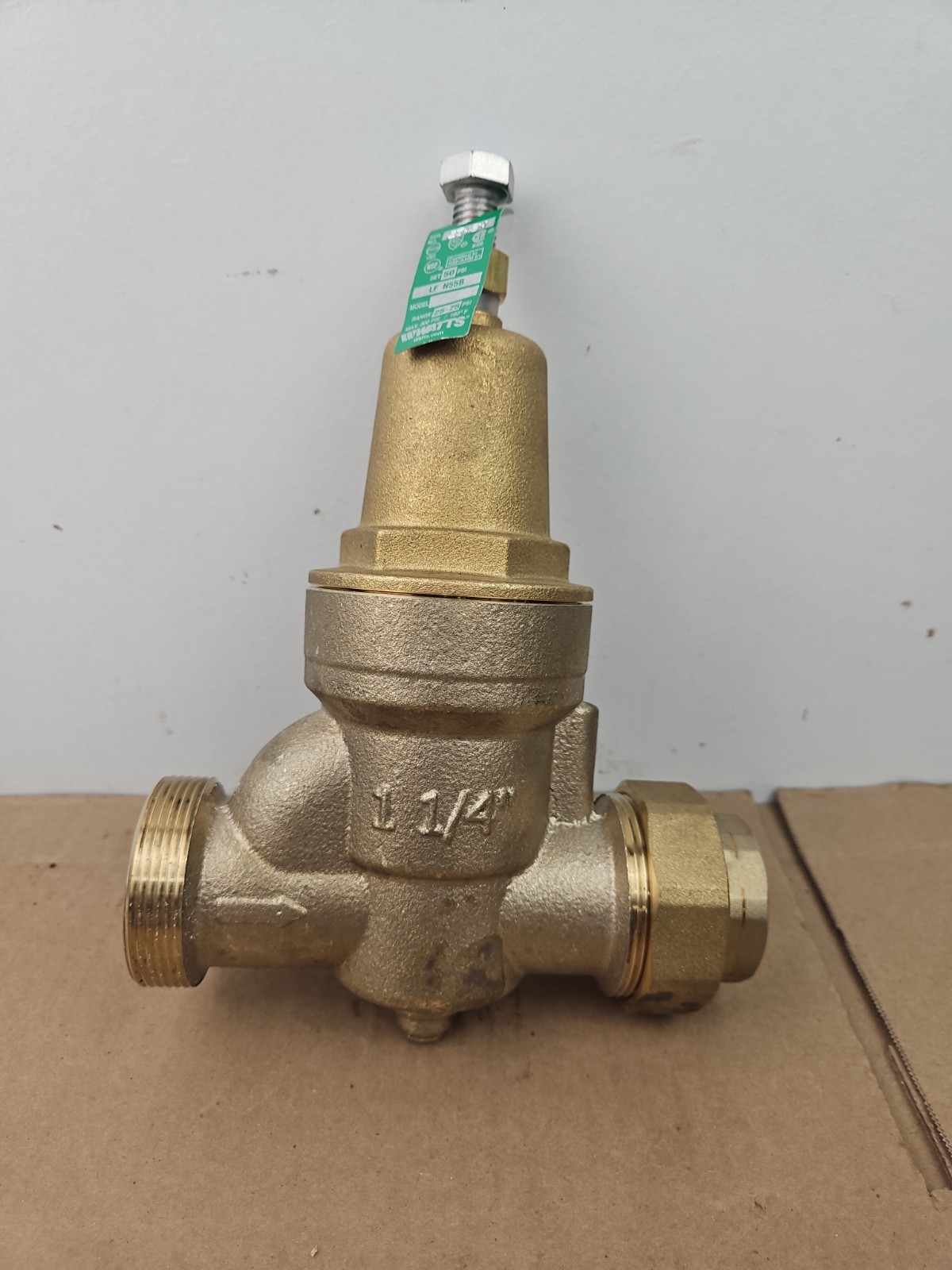 Watts 1-1/4″ 1.25″ Lead-Free Bronze Dbl Union Pressure Regulator Reducing Valve