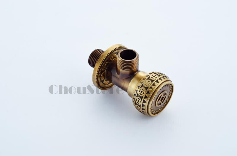 Solid Antique Round Triangle Faucet Valve Bathroom Water Stop Check Valves NEW