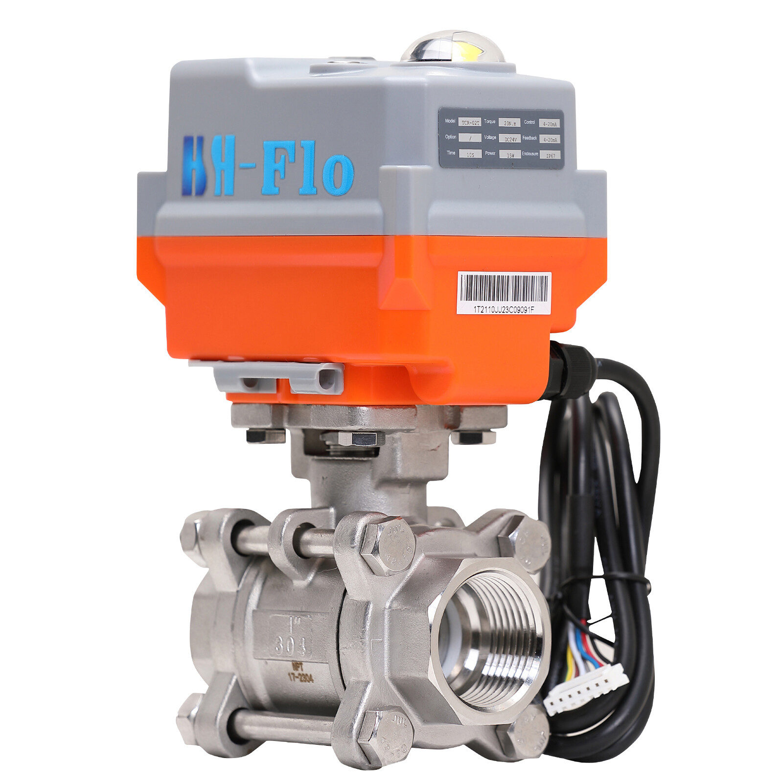 HSH-Flo 24VDC 4-20mA/0-20mA Proportional Integral Control Motorized Ball Valve