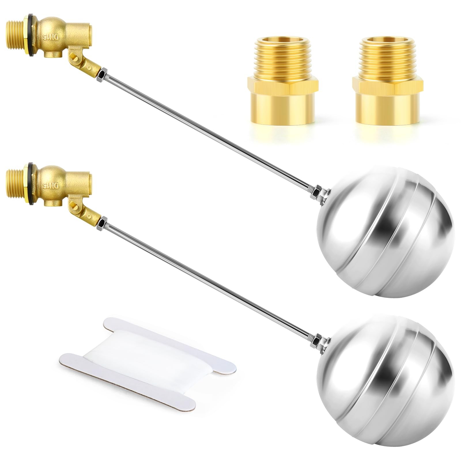 GASHER 2PCS 1/2″ 304 Stainless Steel Float Ball Valve with 1/2″G Female x 1/2…