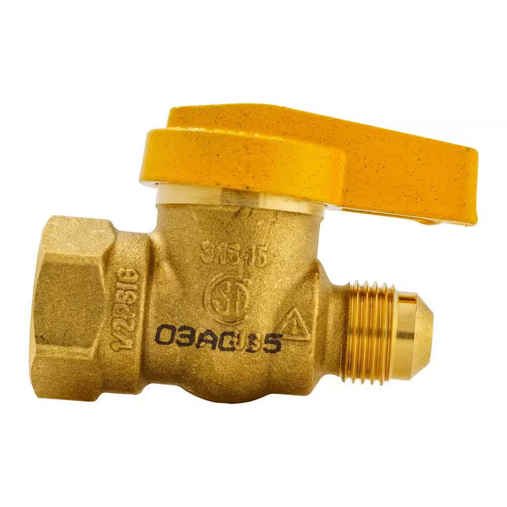 3/8 In. X 1/2 In. Brass FL X FPT 1-Piece Gas Valve