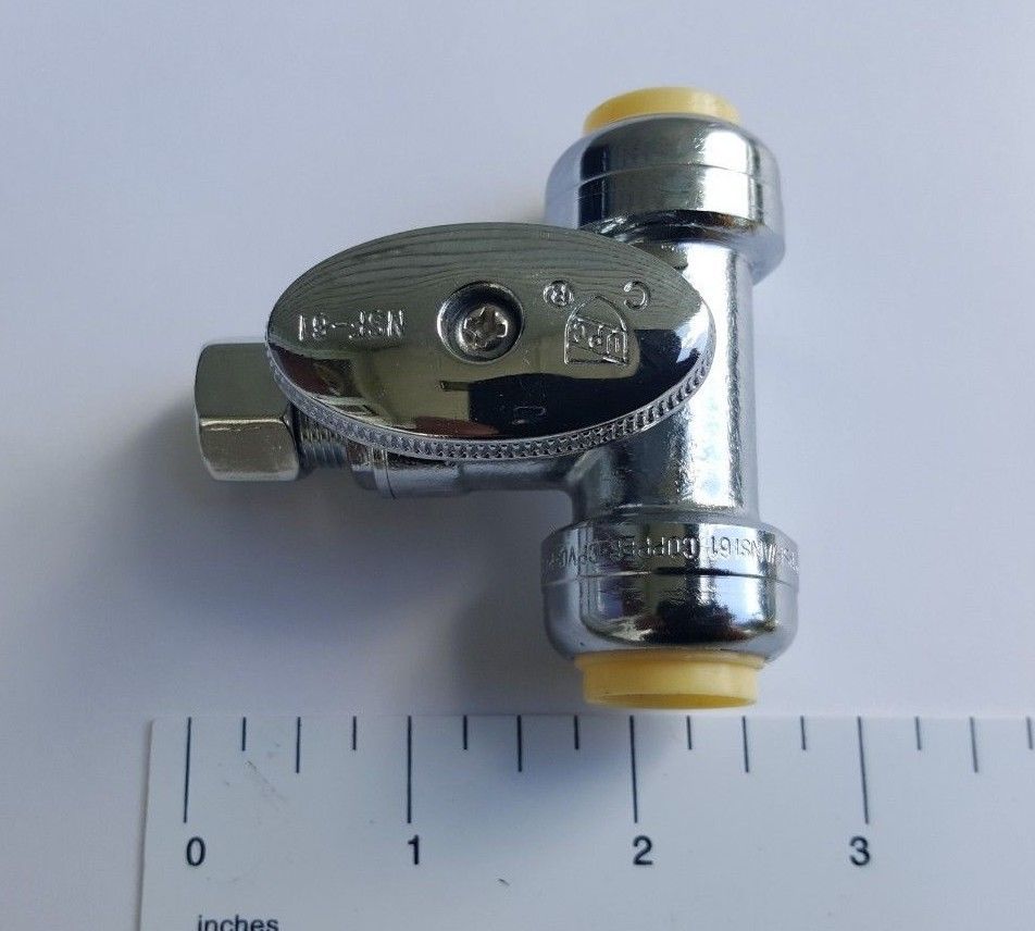 1 PIECE 1/2″ PUSH FIT X 1/2″ PUSH FIT 3/8″ OD COMPRESSION PUSH FIT TEE VALVE
