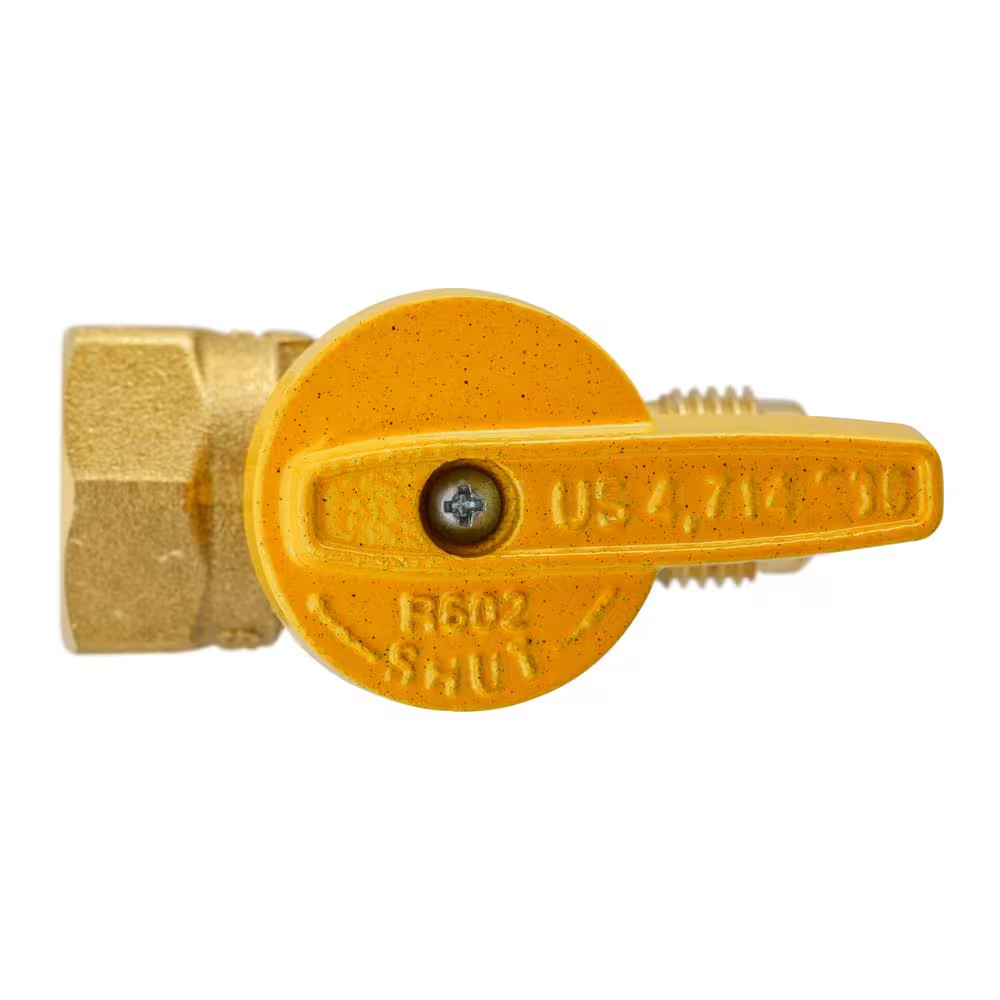 3/8 In. X 1/2 In. Brass FL X FPT 1-Piece Gas Valve