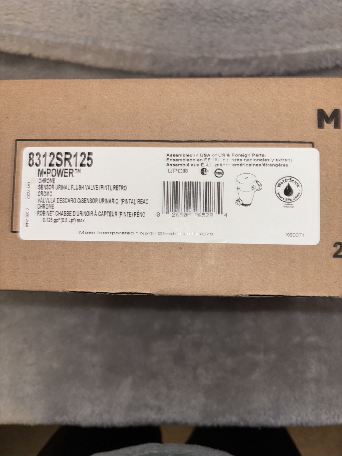 Moen 8312SR125 M-POWER 0.125 GPF Urinal Flushometer with AccuSet – Chrome