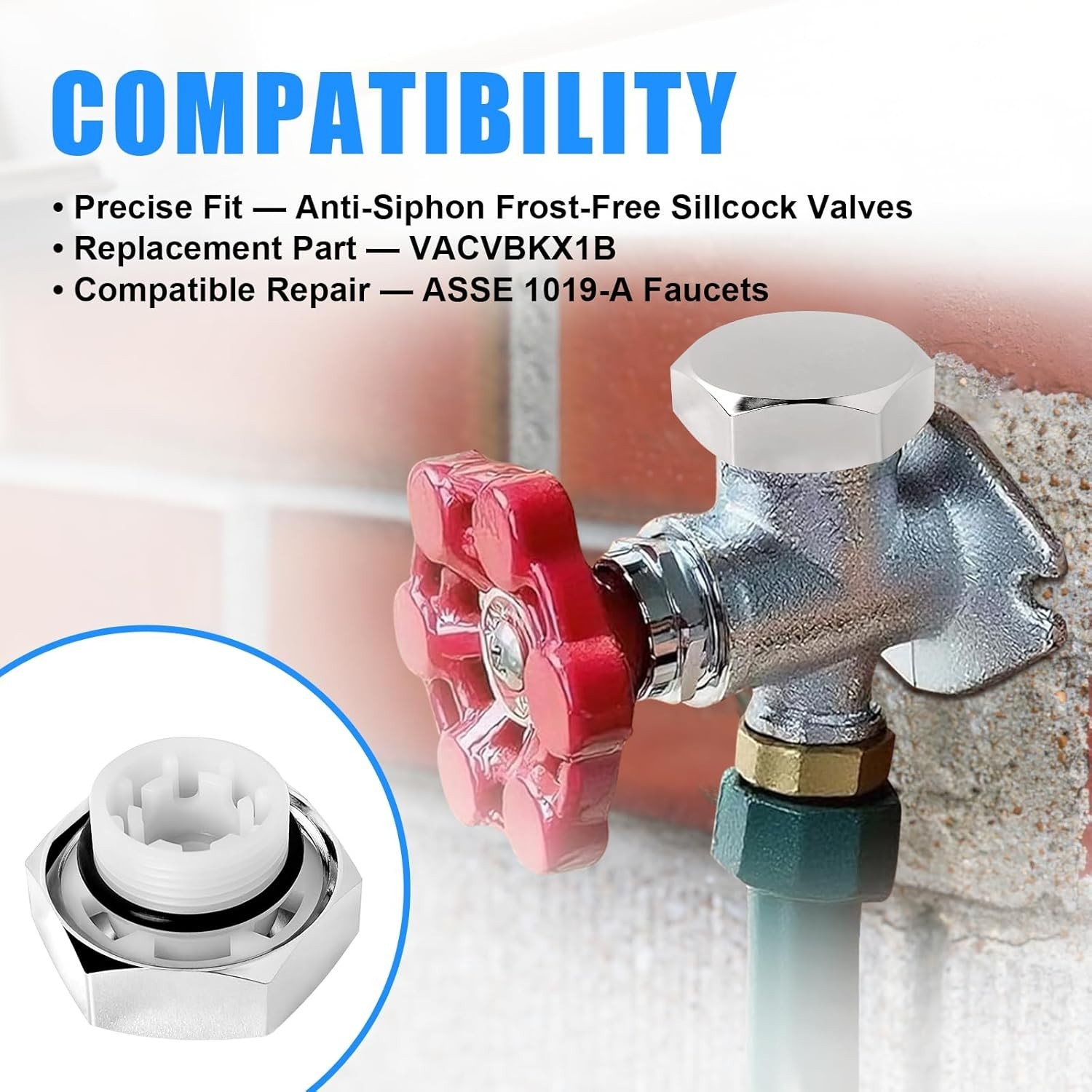 Vacuum Breaker Repair Kit VACVBKX1B, Compatible with ASSE 1019-A Outdoor Anti…