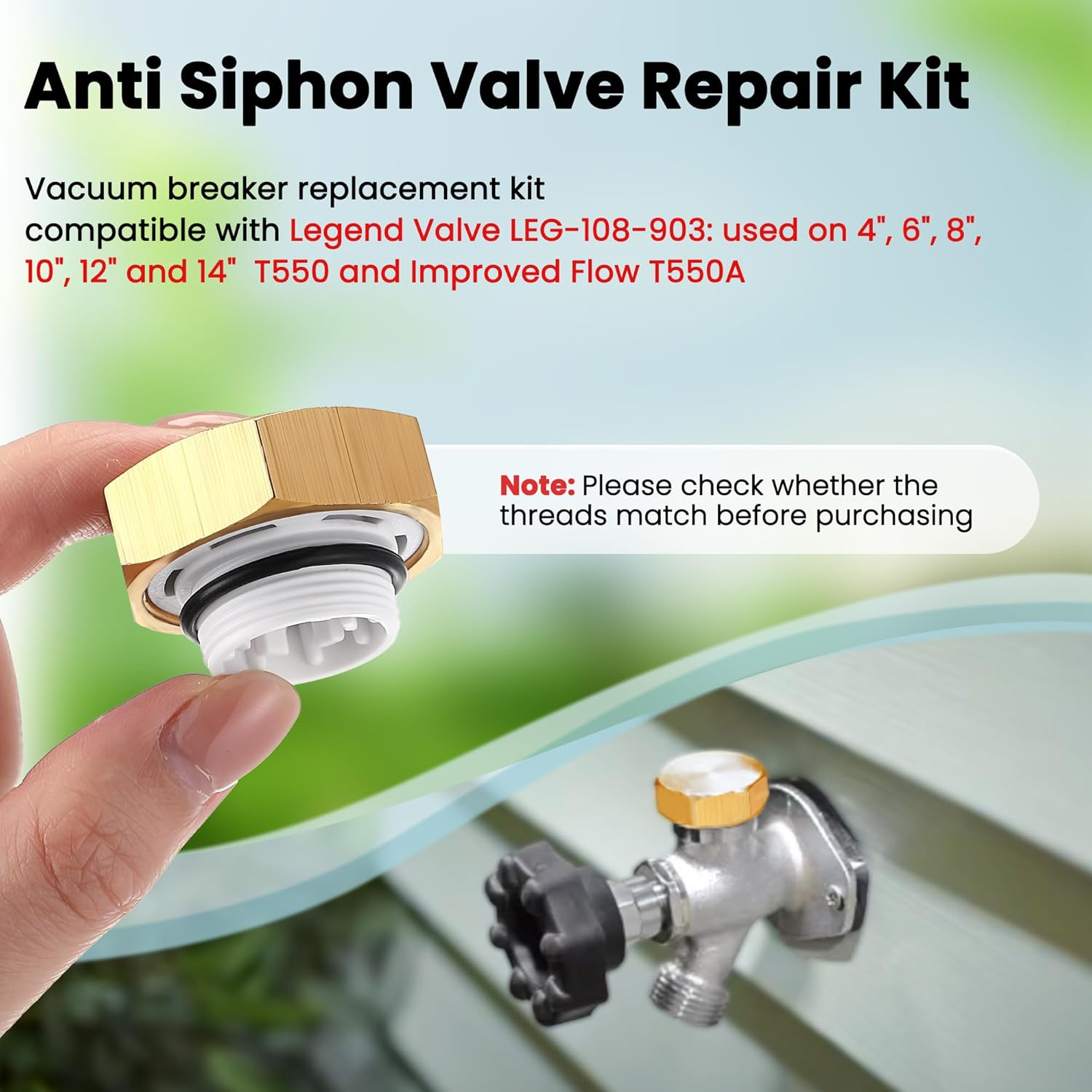 2 Pack anti Siphon Valve Repair Kit, Vacuum Breaker Fix Set Compatible with Lege