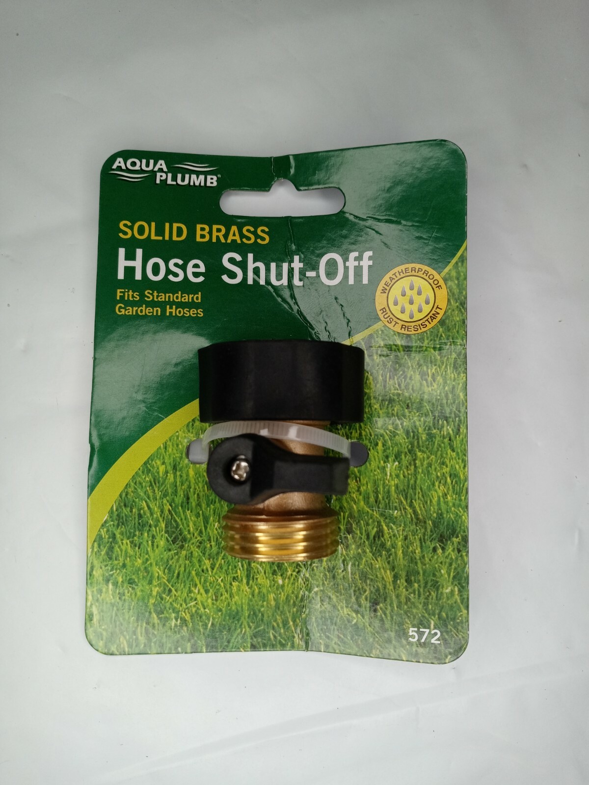 Hose Coupling With Shut Off Brass # 572 AQUA PLUMB FITS STANDARD GARDEN HOSE