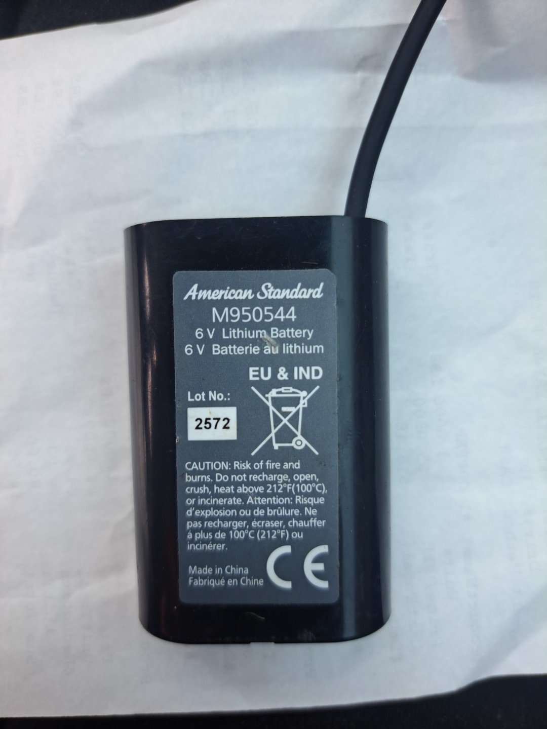 American Standard M950544 6v Battery Pack
