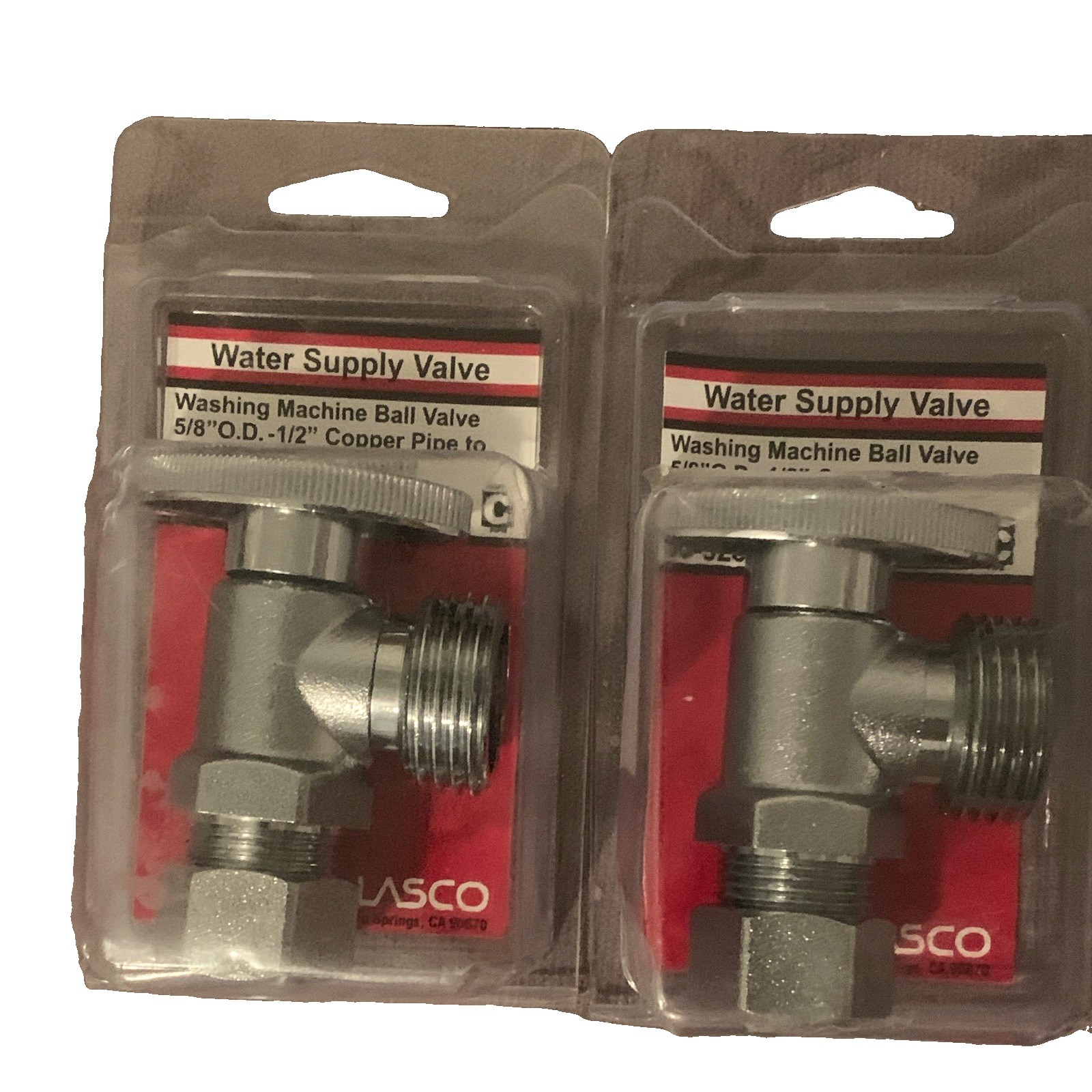 LASCO Washing Machine Water Supply Ball Valve 90° Elbow, 2 Pack 06-9253