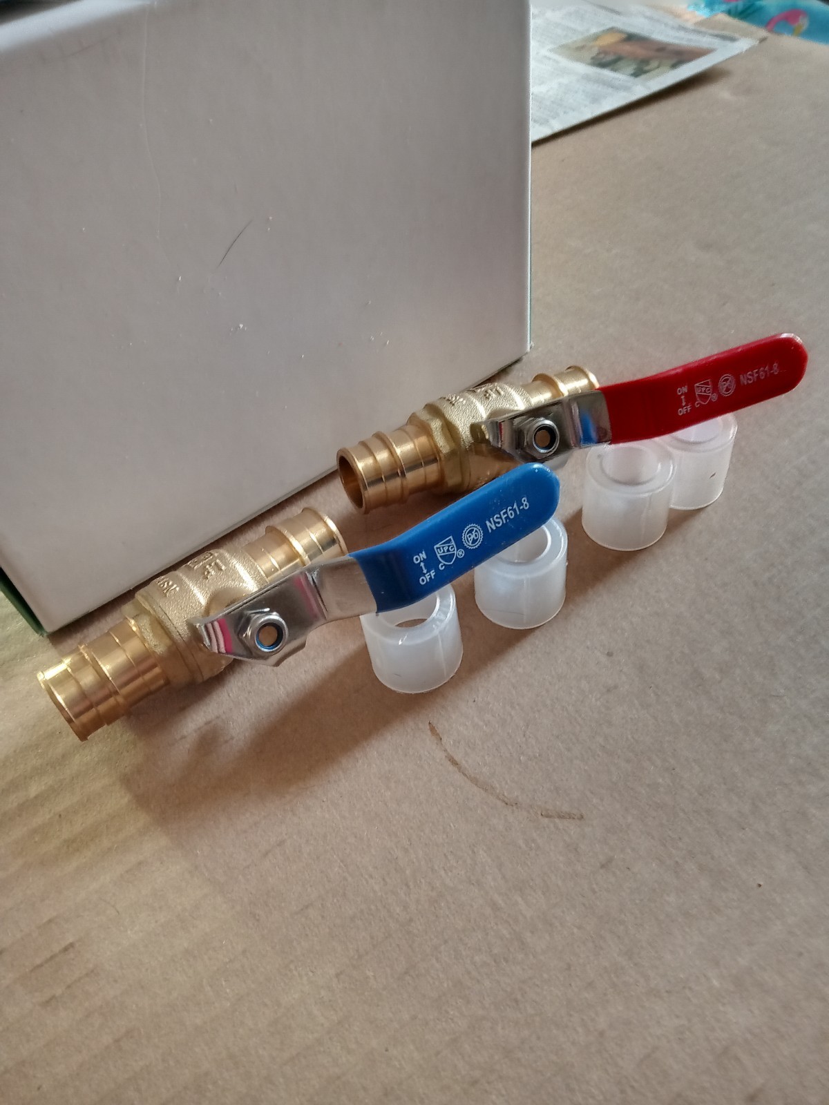 3/4 Pex A Brass Ball Expansion Valve Set 1 Red 1 Blue