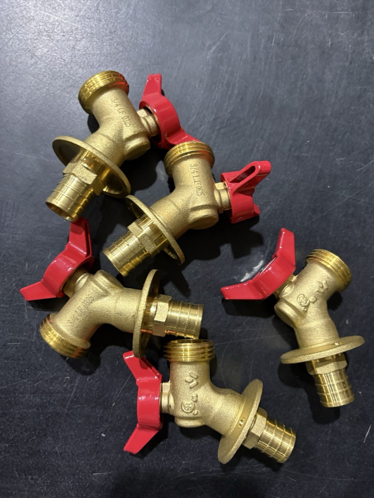 5 PCS 1/4 Turn Spigot, Outdoor Brass Valve 3/4″ Male NPT Inlet x 3/4″ MHT